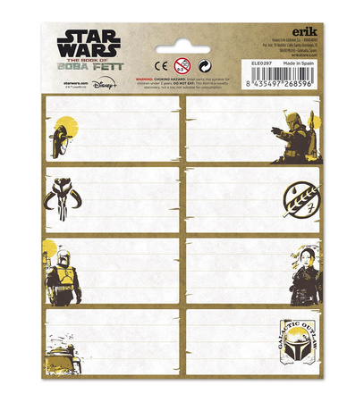 NAKLEJKI NA ZESZYT KSIĘGA BOBY FETTA NALEPKI STAR WARS