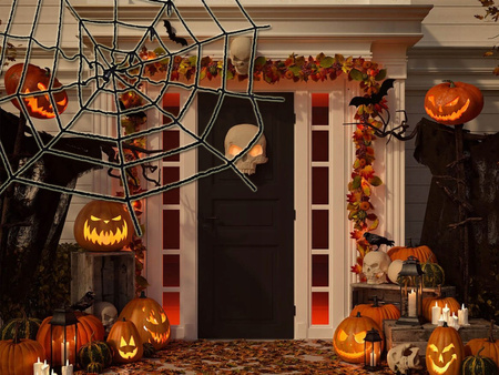 PAJĘCZYNA CZARNA 90x90cm DO WYSTROJU NA HALLOWEEN OZDOBA