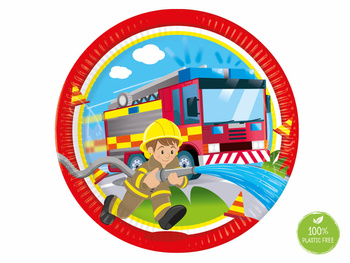 TALERZYKI URODZINOWE STRAŻ POŻARNA 23CM 8SZT
