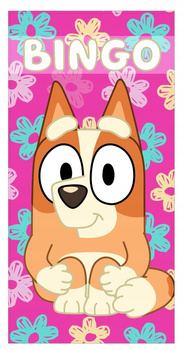 RĘCZNIK PLAŻOWY BLUEY BINGO RÓŻOWY 140x70cm SZYBKOSCHNĄCY