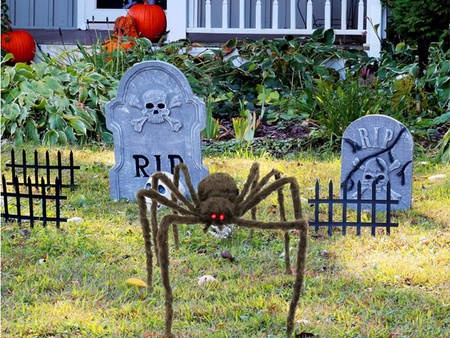 PAJĄK HALLOWEEN TARANTULA DUŻA XXL DŁUGIE NOGI + PAJĘCZYNA PLUSZOWA 90cm