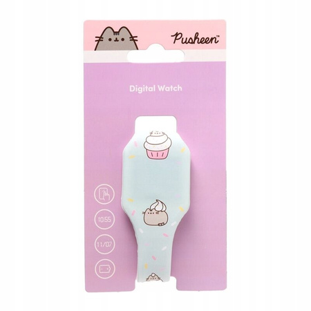 KOT PUSHEEN SILIKONOWY ZEGAREK CYFROWY MIĘTOWY FOODIE