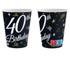 KUBECZKI PAPIEROWE 40 STE URODZINY 250ML 6SZT