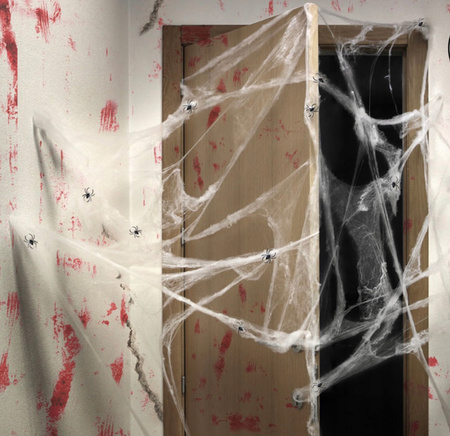 PAJĘCZYNA 200g SIEĆ GIGANT XXL DUŻA DEKORACJA HALLOWEEN + 10 PAJĄKÓW