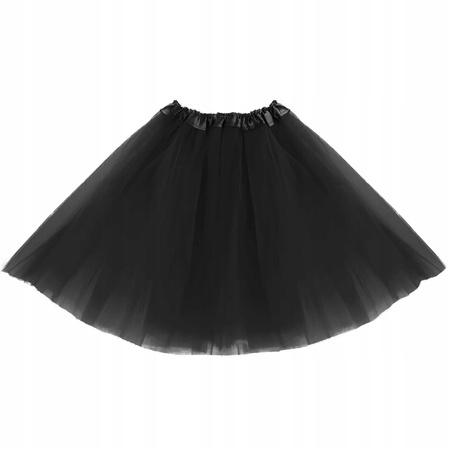 KOSTIUM DIABLICA DIABEŁ SATYNOWY STRÓJ WIDŁY ROGI TUTU 30cm + SKRZYDŁA