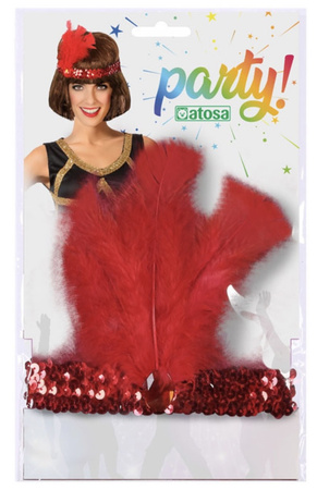OPASKA LATA 20ste RETRO CHARLESTON CZERWONA KABARET