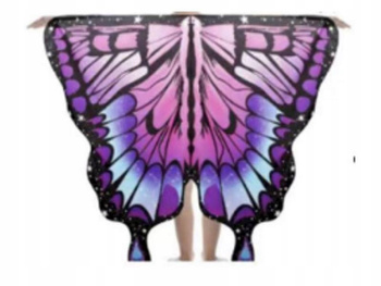 PELERYNA SKRZYDŁA MOTYLA DZIECIĘCA DLA DZIECI FIOLETOWO CZARNA