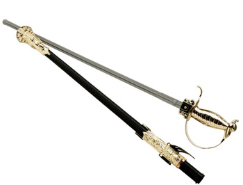 SZPADA 67cm Z KABŁĄKIEM I POCHWĄ DO STROJU MUSZKIETER