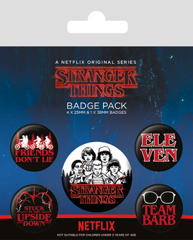 PRZYPINKI STRANGER THINGS 5szt FRIENDS DON'T LIE