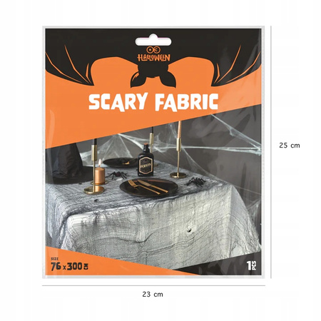 PAJĘCZYNA CZARNA DEKORACJA MATERIAŁ HALLOWEEN OBRUS 76x300cm