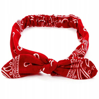 OPASKA DO WŁOSÓW BANDAMA COUNTRY WESTERN KOWBOJ ROCK Z KOKARDĄ CZERWONA