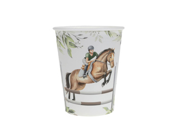 KUBECZKI PAPIEROWE KONIE 270ML 10SZT JAZDA KONNA