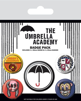 OFICJALNE PRZYPINKI UMBRELLA ACADEMY 5szt