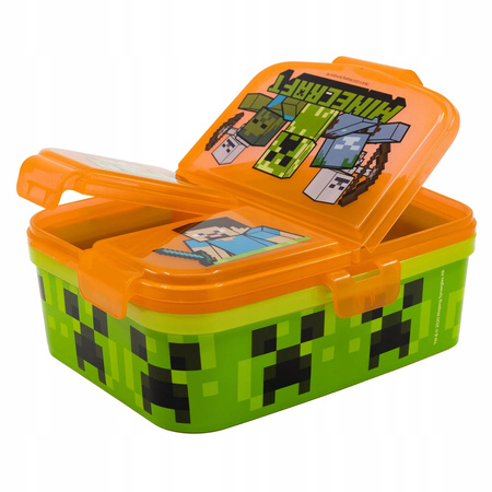 ŚNIADANIÓWKA MINECRAFT XL + BIDON ZESTAW Z PRZEGRODAMI DZIECI DO SZKOŁY