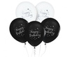 BALONY CZARNE BIAŁE HAPPY BIRTHDAY URODZINY