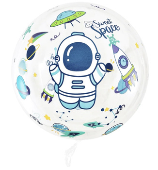 BALON FOLIOWY PRZEZROCZYSTY KOSMOS ASTRONAUTA 45cm