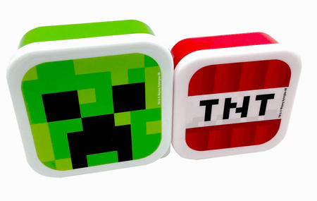 2x POJEMNIK MINECRAFT MINI ŚNIADANIÓWKA CREEPER I TNT