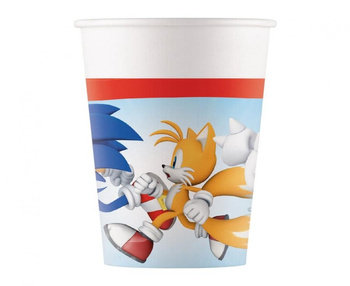 KUBECZKI PAPIEROWE URODZINOWE SONIC - 8szt
