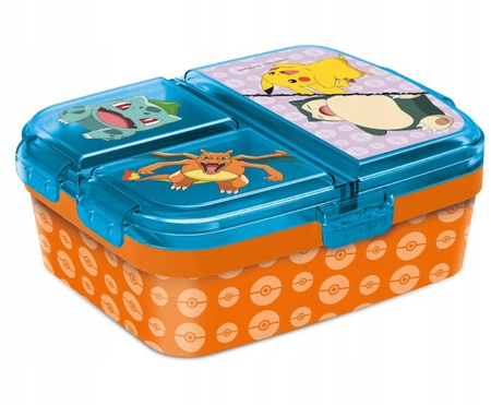ZESTAW BIDON + ŚNIADANIÓWKA POKEMON Z PRZEGRODAMI PIKACHU DO SZKOŁY
