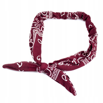 OPASKA DO WŁOSÓW BANDAMA COUNTRY WESTERN KOWBOJ ROCK Z KOKARDĄ BORDOWA