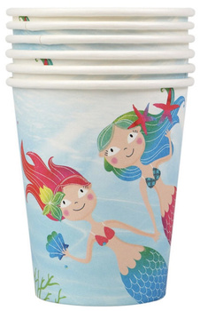 KUBECZKI PAPIEROWE SYRENKI PODWODNY ŚWIAT - 6szt