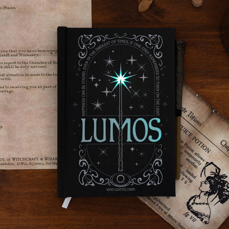 NOTES HARRY POTTER LUMOS ŚWIECĄCY Z DŁUGOPISEM RÓŻDŻKĄ ORYGINALNY