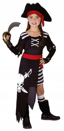 STRÓJ PIRATKA PIRAT KOSTIUM DLA DZIEWCZYNKI 110/120