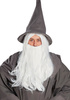 STRÓJ KOSTIUM MNICH MAG CZARODZIEJ GANDALF LASKA KOSTUR KAPELUSZ PERUKA