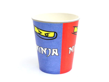 KUBECZKI URODZINOWE PAPIEROWE NINJA 6szt 250ml