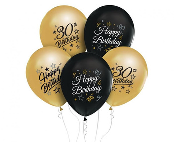 BALONY URODZINOWE 30 URODZINY 6szt HAPPY BIRTHDAY