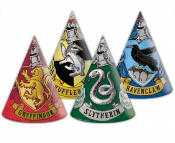 CZAPECZKI PAPIEROWE HARRY POTTER 4 DOMY 6szt NA URODZINY