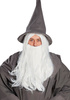 STRÓJ KOSTIUM MNICH MAG CZARODZIEJ GANDALF LASKA KOSTUR KAPELUSZ PERUKA