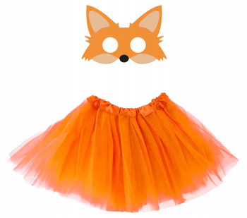 MASKA FILCOWA LISEK STRÓJ ZWIERZĘTA LEŚNE LAS FOX + SPÓDNICZKA TUTU