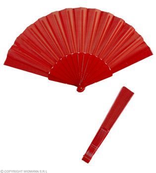 WACHLARZ CZERWONY MATERIAŁOWY DO STROJU RETRO LATA 20 FLAMENCO