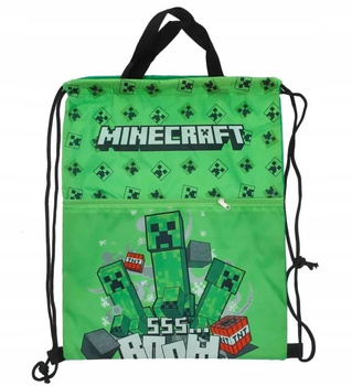 MINECRAFT CREEPER BOOM WOREK NA BUTY Z KIESZONKĄ 44 x 34 cm ZIELONY