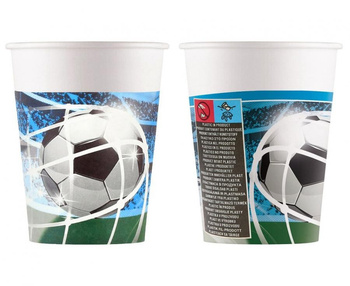 KUBECZKI PAPIEROWE PIŁKA NOŻNA SOCCER FAN 8szt 200ml