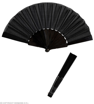 WACHLARZ CZARNY MATERIAŁOWY DO STROJU RETRO FLAMENCO