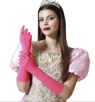 copy of DŁUGIE RĘKAWICZKI RÓŻOWE 42cm Z PALCAMI RETRO BURLESKA