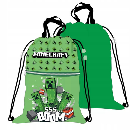 MINECRAFT CREEPER BOOM WOREK NA BUTY Z KIESZONKĄ 44 x 34 cm ZIELONY