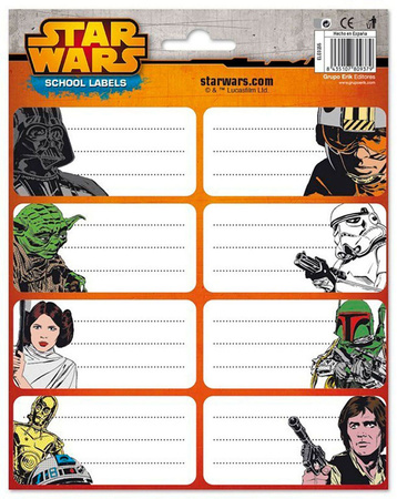 NAKLEJKI NA ZESZYT STAR WARS GWIEZDNE WOJNY OFICJALNE