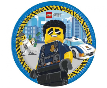 TALERZYKI URODZINOWE PAPIEROWE 8szt 23cm LEGO CITY