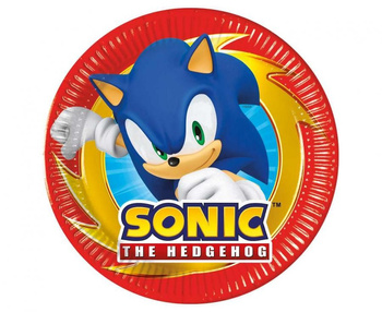 TALERZYKI PAPIEROWE URODZINOWE SONIC 8szt 20cm