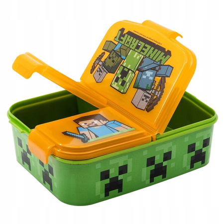 ZESTAW BIDON + ŚNIADANIÓWKA MINECRAFT Z PRZEGRODAMI STEVE ALEX CREEPER
