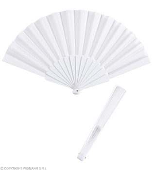 WACHLARZ BIAŁY MATERIAŁOWY DO STROJU RETRO LATA 20 BAROK