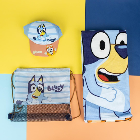 PIESEK BLUEY RĘCZNIK KĄPIELOWY CZAPKA WOREK ZESTAW PLAŻOWY