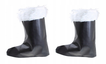 NAKŁADKI NA BUTY STRÓJ ŚW. MIKOŁAJA ELFA 2szt CZARNE Z PUSZKIEM