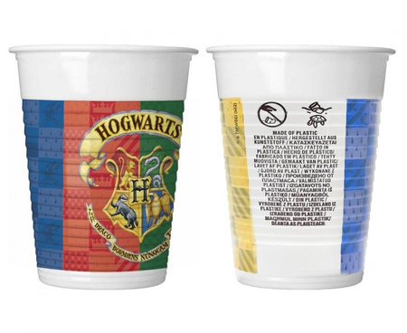 KUBECZKI HARRY POTTER PLASTIKOWE URODZINOWE 8szt