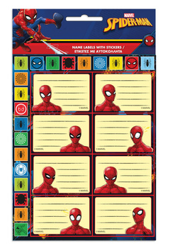 NAKLEJKI NA ZESZYT SPIDERMAN + MINI NALEPKI PAJĄK