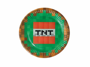 TALERZYKI URODZINOWE PIKSELE TNT 6SZT