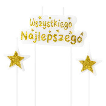 ŚWIECZKI URODZINOWE WSZYSTKIEGO NAJLEPSZEGO ZŁOTE